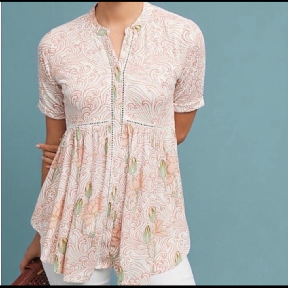 Anthropologie water lily tunic top - Picture 1 of 6